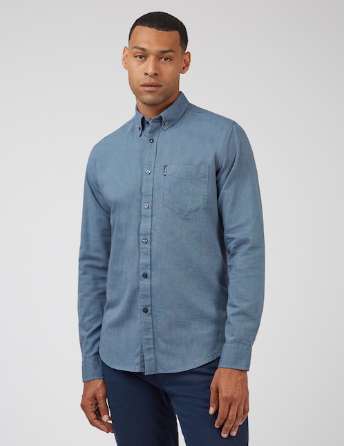 Camisa casual Ben Sherman de algodón manga larga para hombre