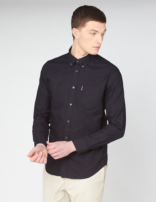 Camisa casual Ben Sherman de algodón manga larga para hombre