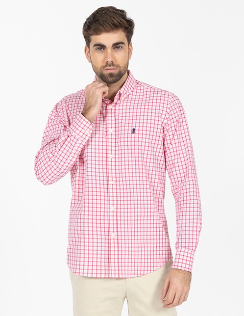 Camisa casual El Pulpo de algodón manga larga para hombre