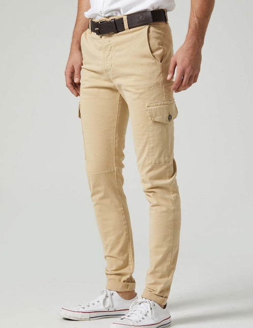 Pantalón cargo slim Altonadock de algodón para hombre
