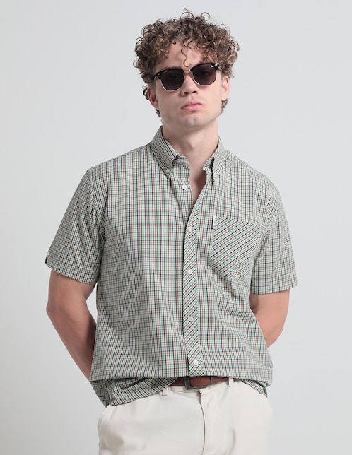 Camisa casual Ben Sherman de algodón manga corta para hombre