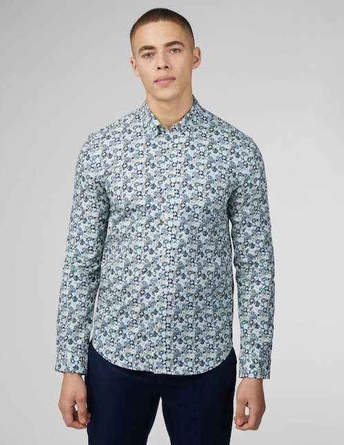 Camisa de vestir Ben Sherman de algodón manga larga para hombre