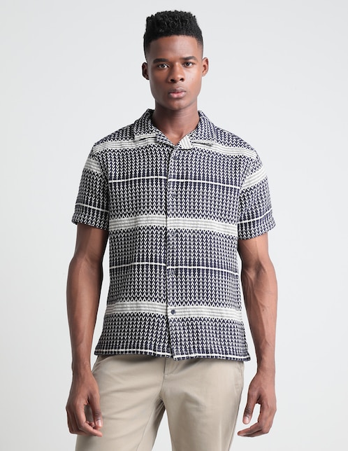 Camisa casual GUESS de algodón manga corta para hombre
