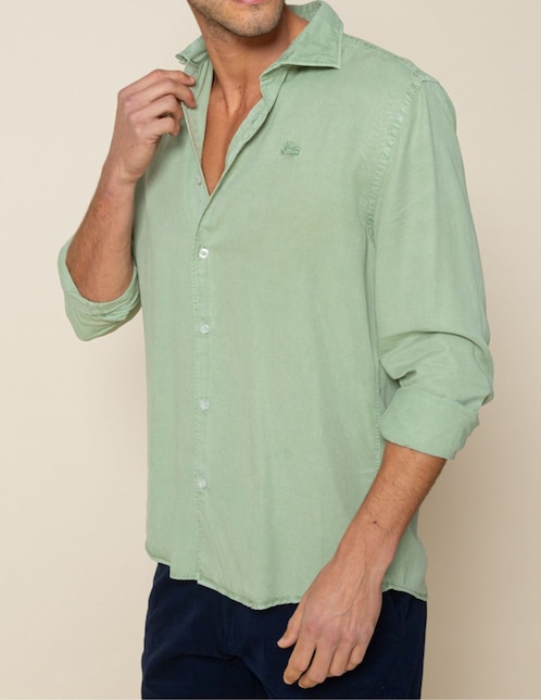 Camisa casual de algodón manga larga para hombre 1
