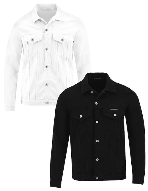 Set de chamarra Indicum Denim de mezclilla con bolsillos para hombre