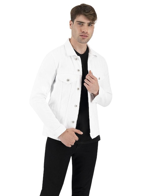 Chamarra Indicum Denim de mezclilla con bolsillos para hombre