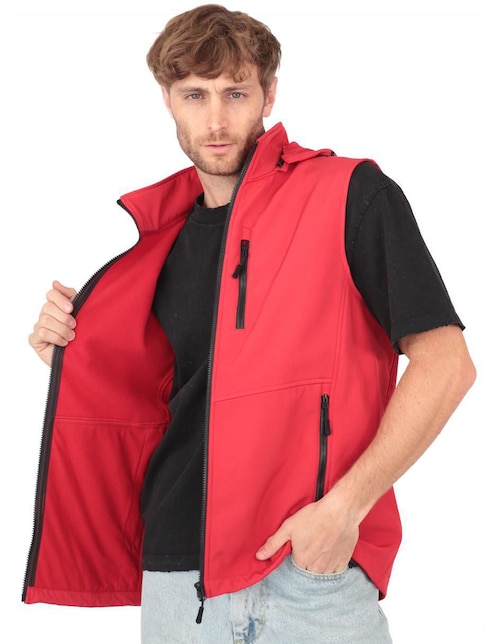 "chaleco" roosevelt no poliéster capucha desmontable "para hombre"