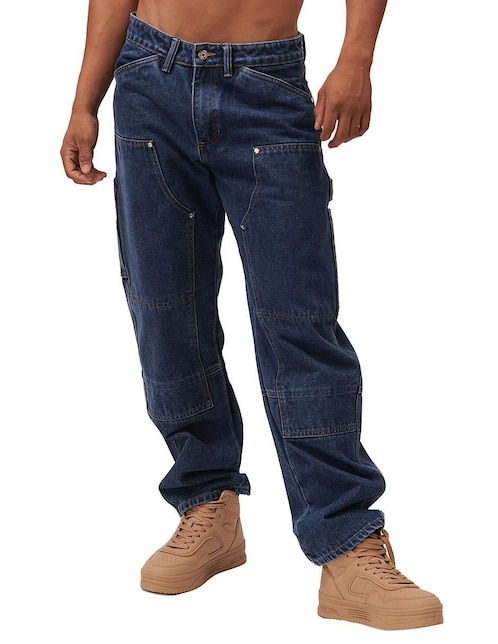 Jeans straight Mchk lavado obscuro para hombre