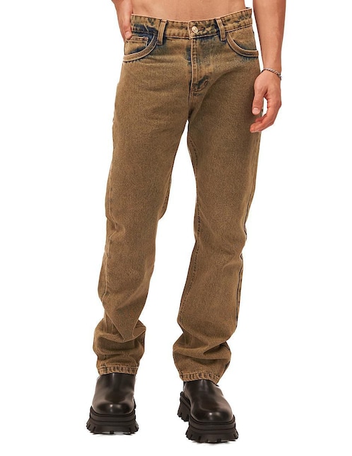 Jeans straight Mchk Oxido 8064 lavado bleach para hombre