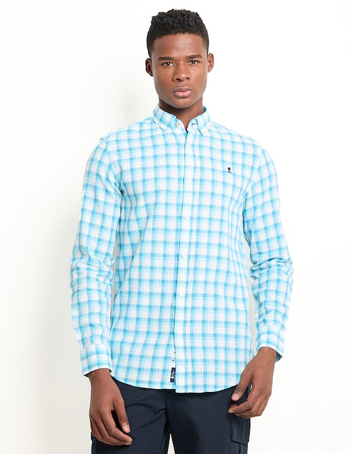 Camisa casual El Pulpo de algodón manga larga para hombre