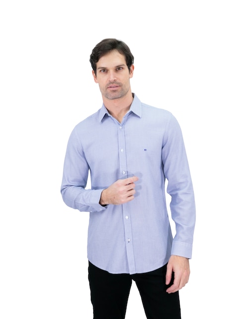Camisa casual de algodón manga larga para hombre