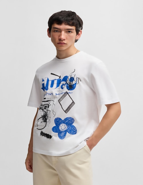 Playera HUGO BLUE cuello redondo para hombre