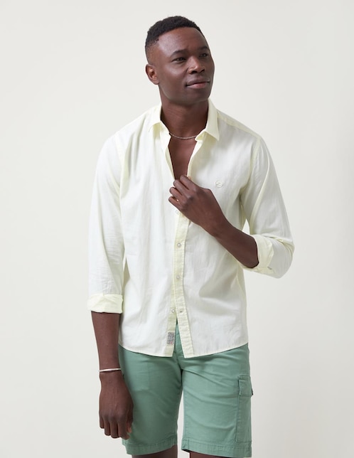 Camisa casual Atonadock de algodón manga larga para hombre