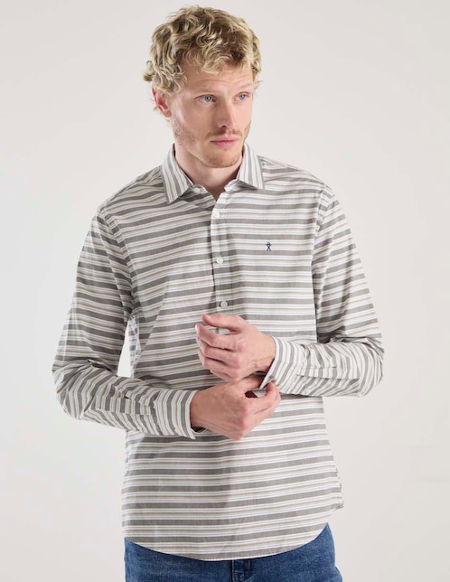 Camisa casual Elemento Uomo de algodón manga larga para hombre