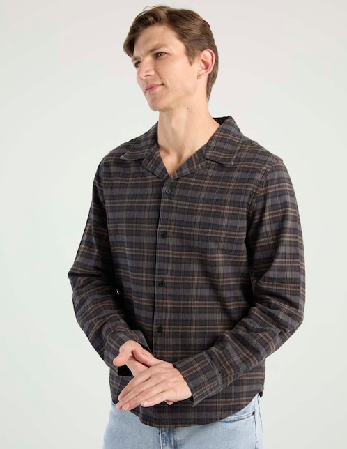 Sobrecamisa casual Elemento Uomo de algodón manga larga para hombre