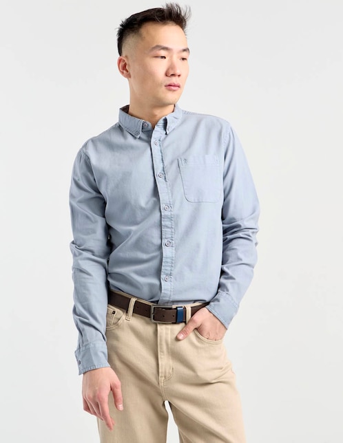 Camisa casual manga larga para hombre 1
