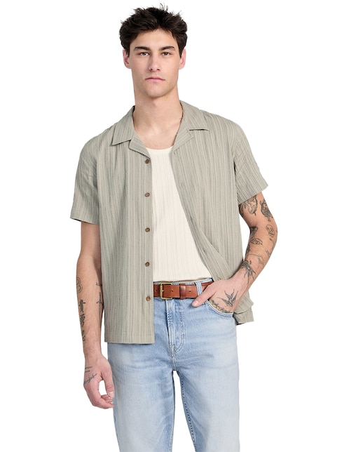 Camisa casual Guess de algodón manga corta para hombre