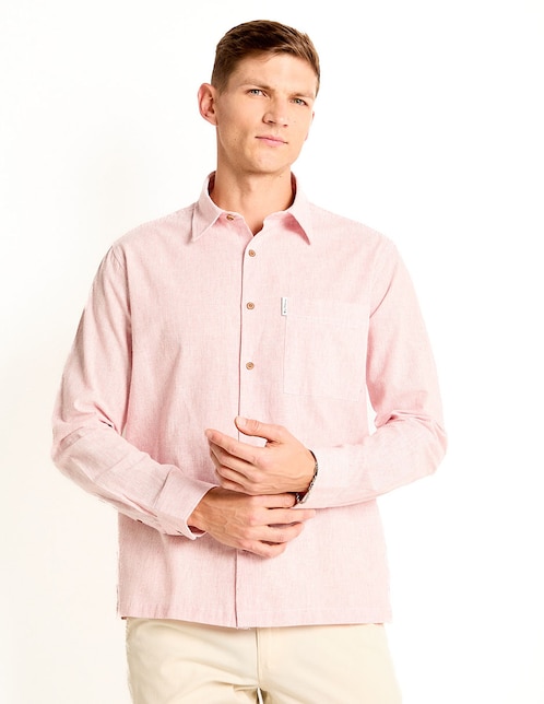 Camisa casual Ben Sherman de algodón manga larga para hombre