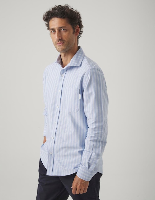 Camisa casual Scotta de algodón manga larga para hombre