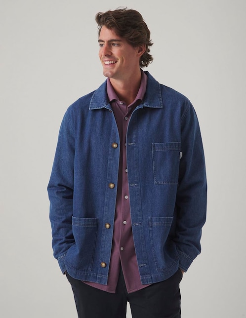 Sobrecamisa casual Scotta de mezclilla manga larga para hombre