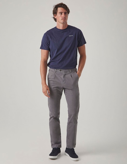 Pantalón regular de algodón para hombre 1