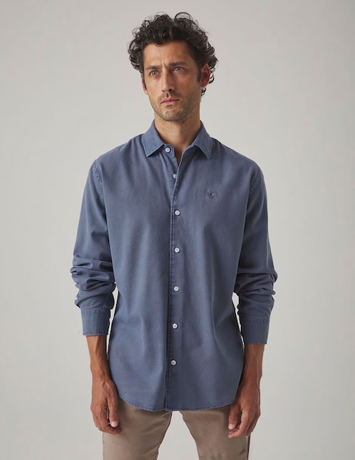 Camisa casual Scotta de algodón manga larga para hombre