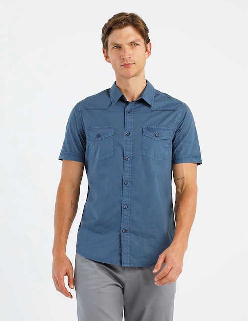 Camisa casual de algodón manga corta para hombre 1