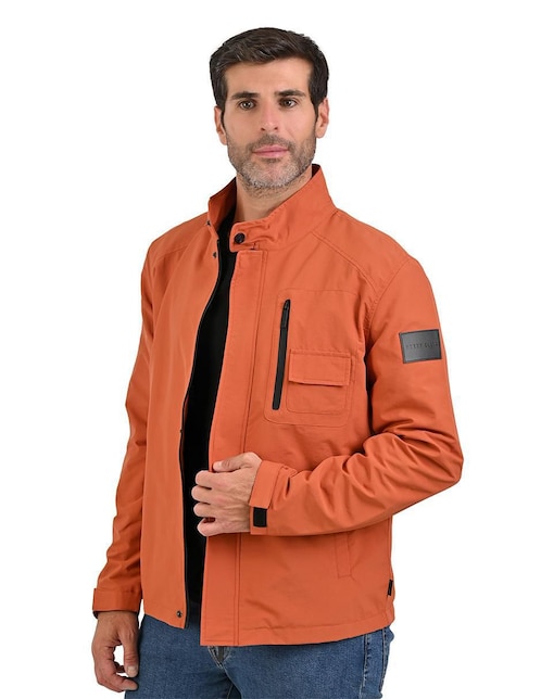 Chamarra casual Perry Ellis Portfolio impermeable con bolsillos para hombre