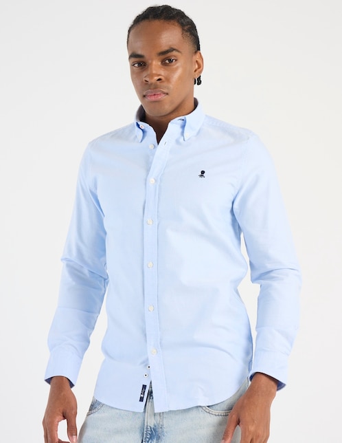 Camisa business casual de algodón manga larga para hombre 1
