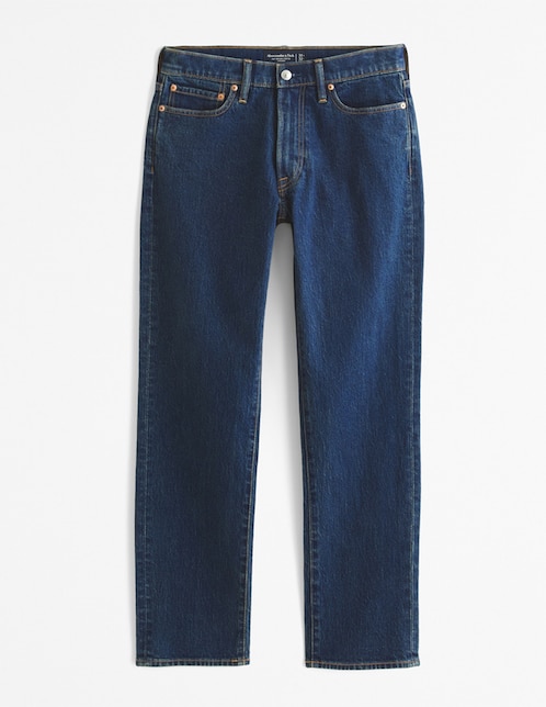 Jeans straight lavado obscuro para hombre 1