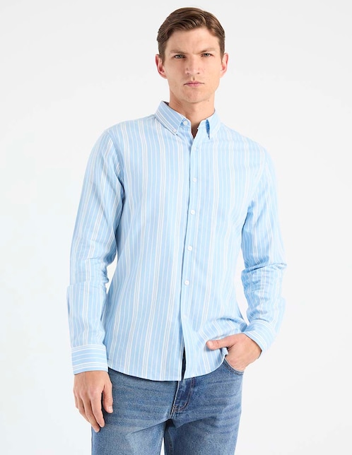 Camisa casual de algodón manga larga para hombre 1