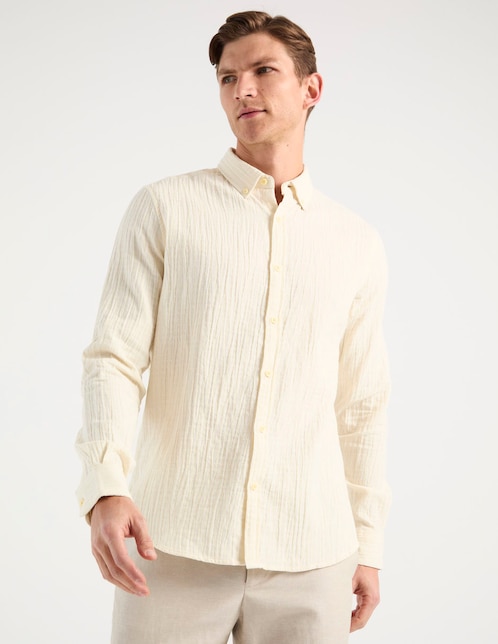 Camisa casual Elemento Uomo de algodón manga larga para hombre