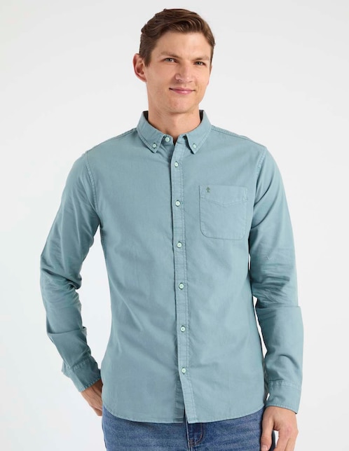 Camisa casual Elemento Uomo de algodón manga larga para hombre