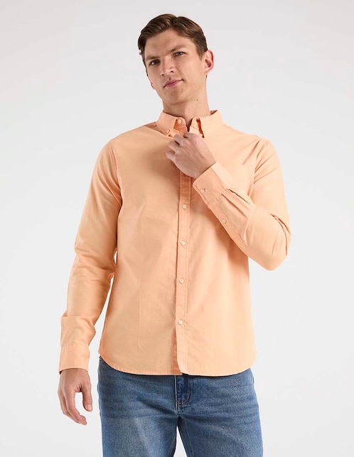 Camisa casual de algodón manga larga para hombre 1
