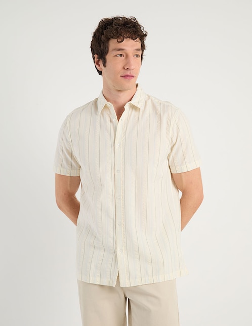 Camisa casual de algodón manga corta para hombre 1
