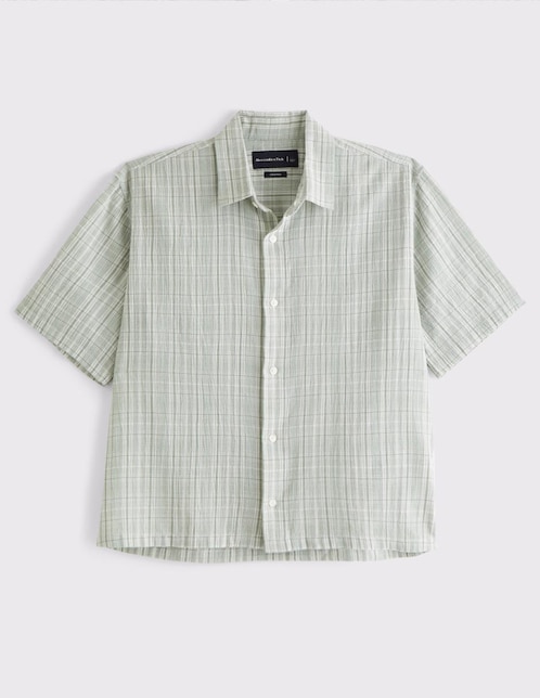 Camisa casual Abercrombie & Fitch de algodón manga corta para hombre