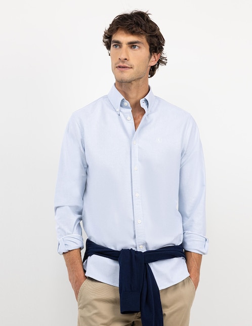 Camisa casual El Ganso de algodón manga larga para hombre