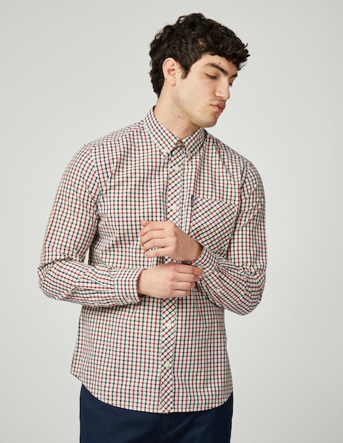Camisa business casual Ben Sherman de algodón manga larga para hombre