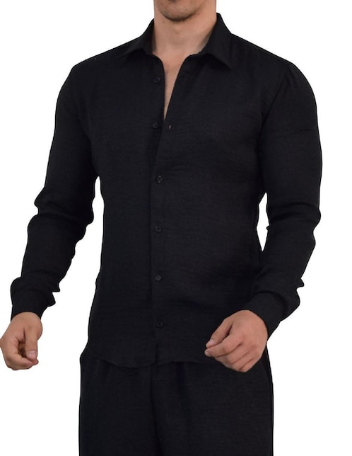 Camisa casual manga larga para hombre 1