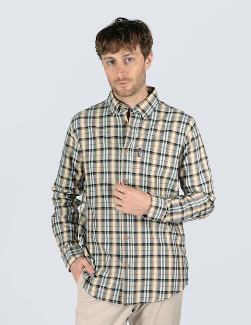 Camisa business casual de algodón manga larga para hombre 1