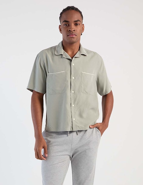 Camisa casual Abercrombie & Fitch manga corta para hombre