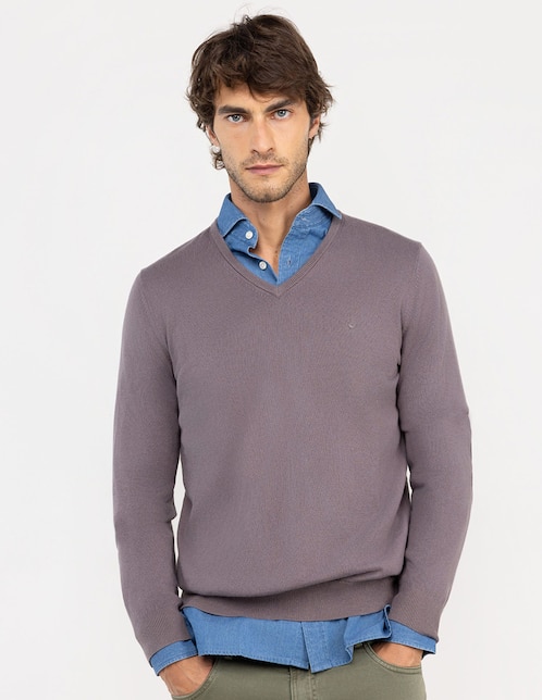 Suéter El Ganso cuello V para hombre
