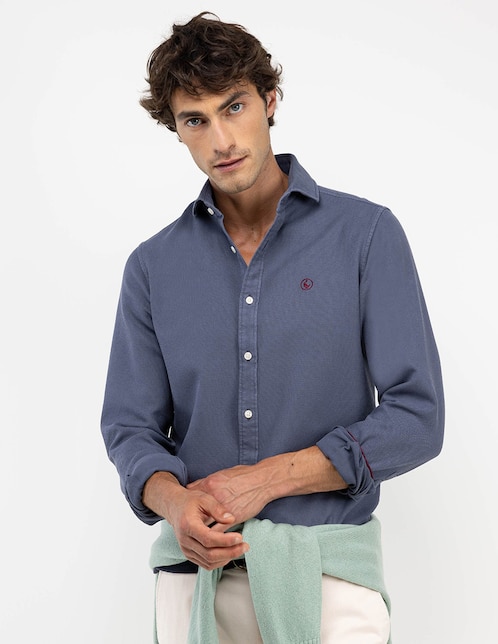 CAMISA EL GANSO 1050W25, M, AZUL MEDIO