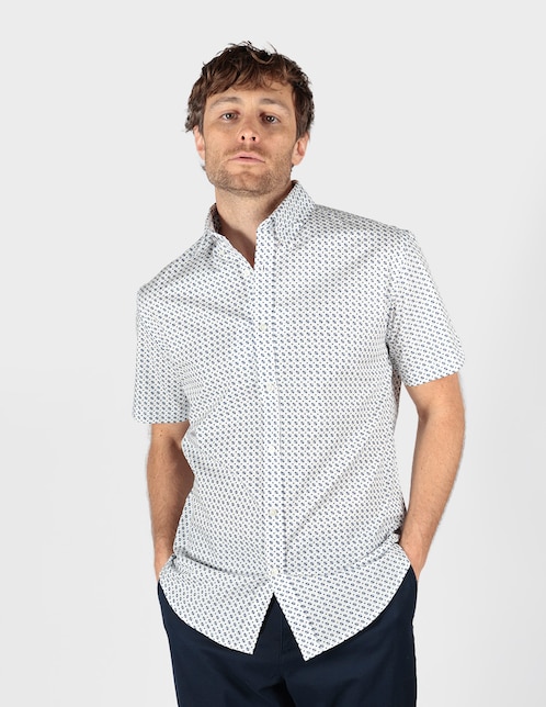 Camisa business casual de algodón manga corta para hombre 1