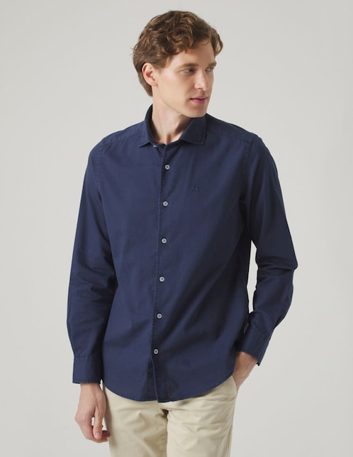 Camisa casual Scotta de algodón manga larga para hombre