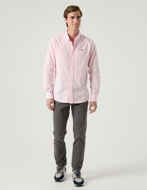 Camisa casual Scotta de algodón manga larga para hombre