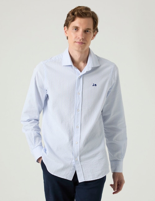 Camisa casual Scotta de algodón manga larga para hombre