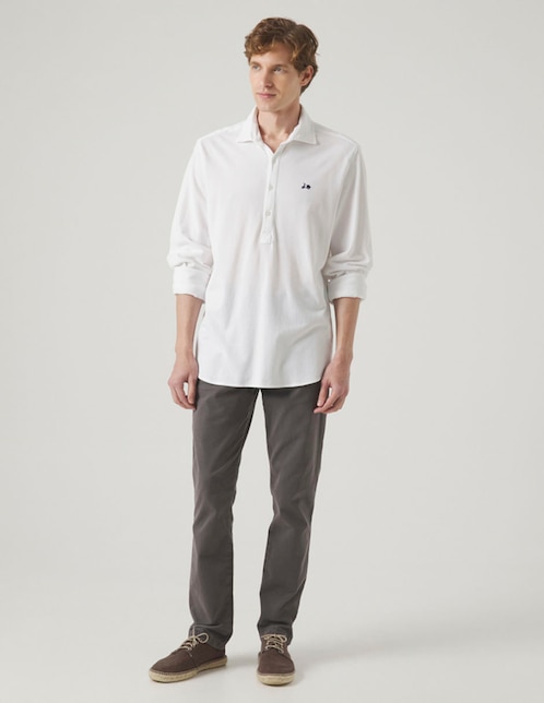 Camisa casual Scotta de algodón manga larga para hombre