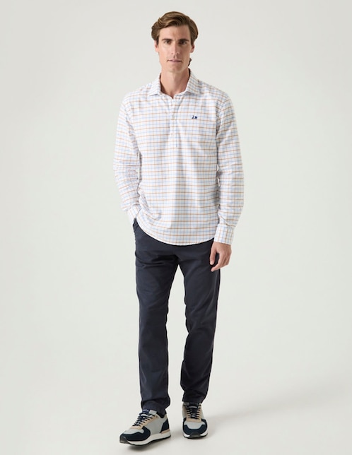 Camisa casual de algodón manga larga para hombre