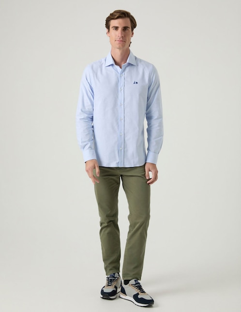 Camisa casual Scotta de algodón manga larga para hombre